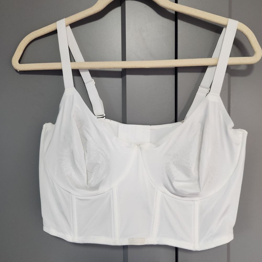 New SKIMS Corset Bra Collection Demi Bra Marble White 42B Rare Multiway Longline